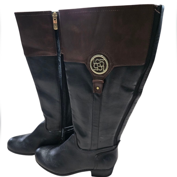 Liz Claiborne Black and Brown Leather Boots. Great Condition Size 7W EUC - Picture 5 of 6
